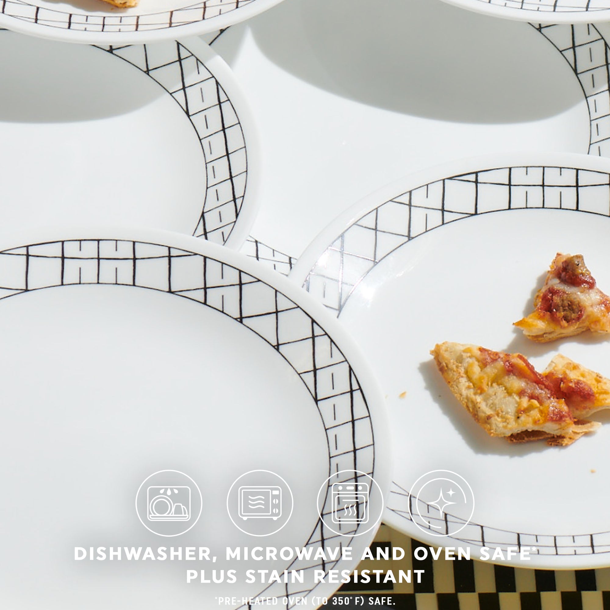 Corelle® Delicate Grid 8.5 Lunch Plate. 6-pack - Image 3