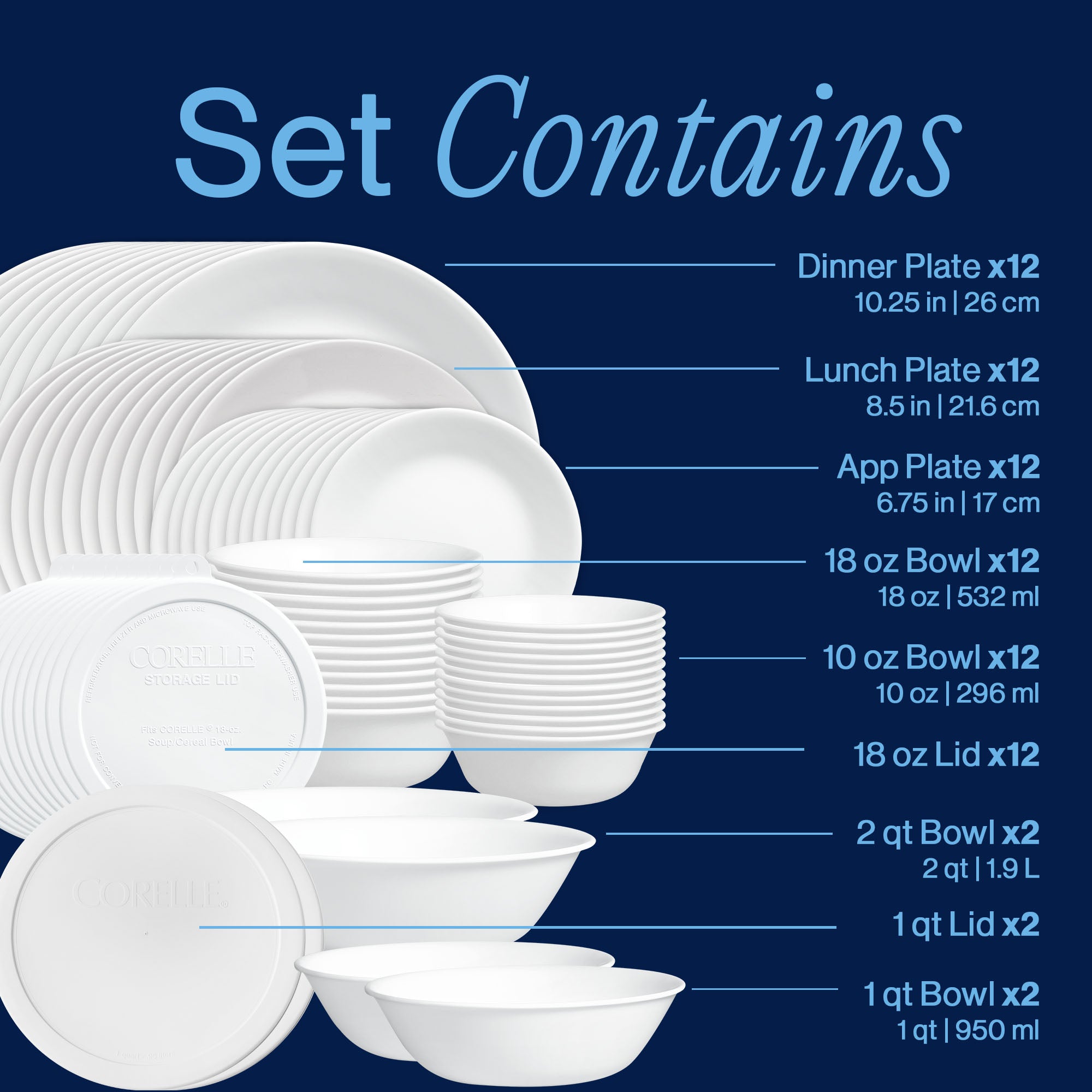 Corelle® Winter Frost White 78-piece Dinnerware Set. Service for 12 - Image 3