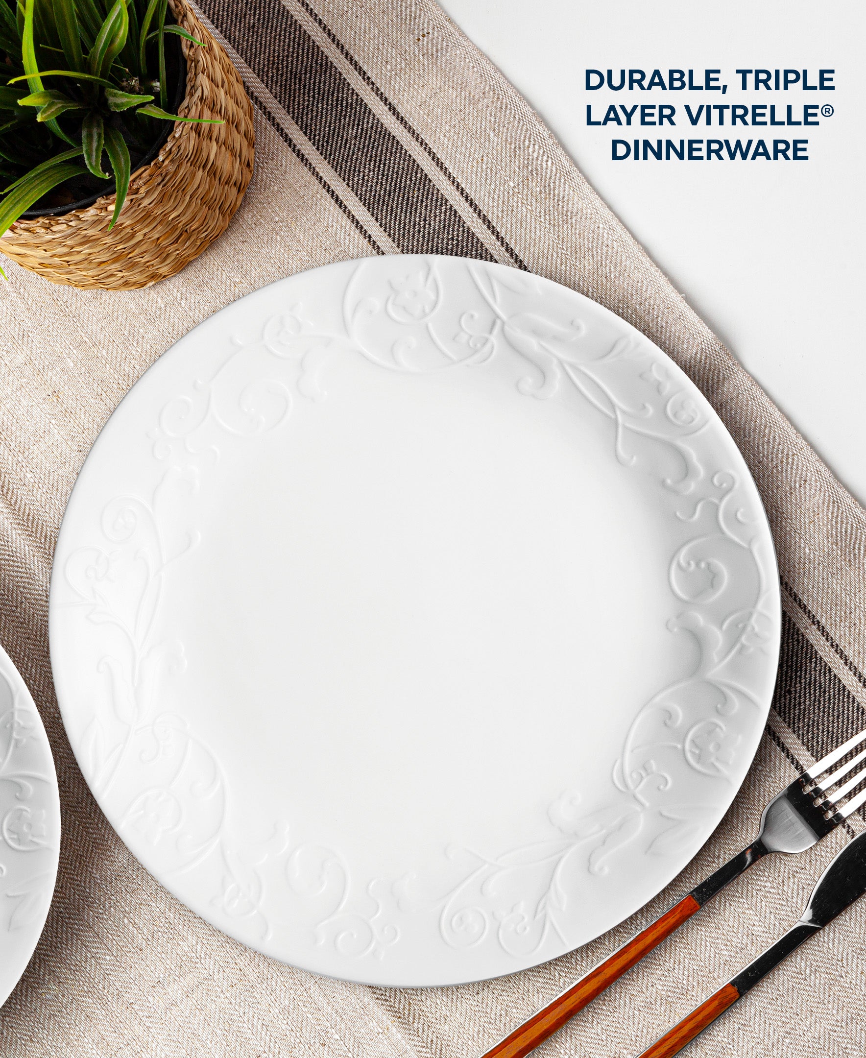 Corelle® Bella Faenza Dinnerware Set – Service for 6 + Serving Bowl - Image 5