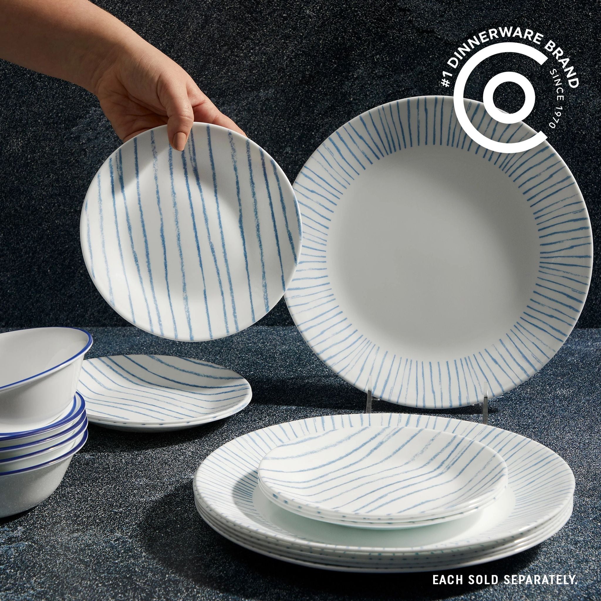 Corelle® Botanical Stripes 6.75 Appetizer Plate - Image 4